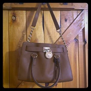 Michael Kors Hamilton purse with lock brown & gold